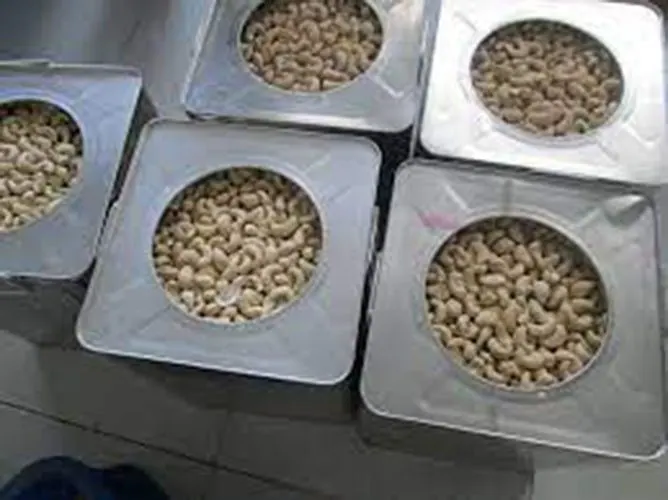 Cashew kernels in tins